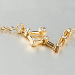 Collana con pendente in zircone alla moda Collana con guardiano dello zodiaco Catena corta a clavicola