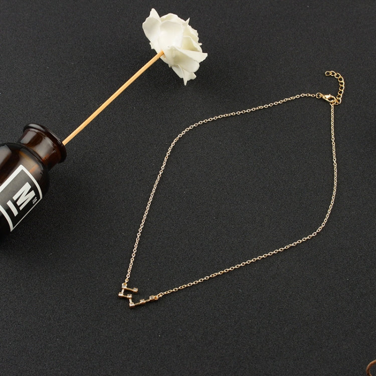 Collana con pendente in zircone alla moda Collana con guardiano dello zodiaco Catena corta a clavicola