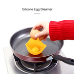 3 pz. Cuociuova in silicone Staffa per uova Utensili da cucina Pancake Pentole Bakeware Vassoio per piastre per uova a vapore, Green, Red, Blue, Yellow, 4 pieces of steamed egg