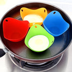 3 pz. Cuociuova in silicone Staffa per uova Utensili da cucina Pancake Pentole Bakeware Vassoio per piastre per uova a vapore, Green, Red, Blue, Yellow, 4 pieces of steamed egg