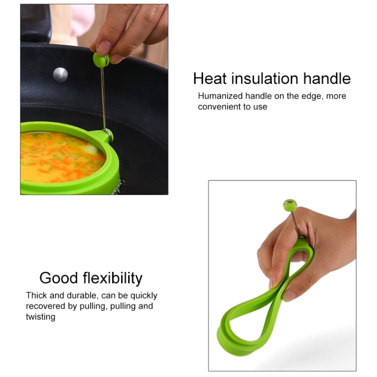 Anello per uova rotondo in silicone per colazione fai-da-te Stampo per uova fritte Anello per pancake Stampo da cucina antiaderente, Round, Blue, Round, Green, Round, Orange, Round, Red