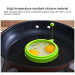Anello per uova rotondo in silicone per colazione fai-da-te Stampo per uova fritte Anello per pancake Stampo da cucina antiaderente, Round, Blue, Round, Green, Round, Orange, Round, Red