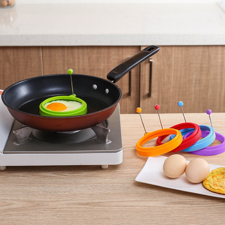 Anello per uova rotondo in silicone per colazione fai-da-te Stampo per uova fritte Anello per pancake Stampo da cucina antiaderente, Round, Blue, Round, Green, Round, Orange, Round, Red
