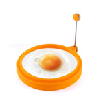 Anello per uova rotondo in silicone per colazione fai-da-te Stampo per uova fritte Anello per pancake Stampo da cucina antiaderente, Round, Blue, Round, Green, Round, Orange, Round, Red