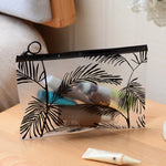 5 pezzi di borsa per cosmetici trasparente da donna alla moda da viaggio, piccola e grande, in PVC, necessaria per il trucco, custodia per il bagno, set di organizer