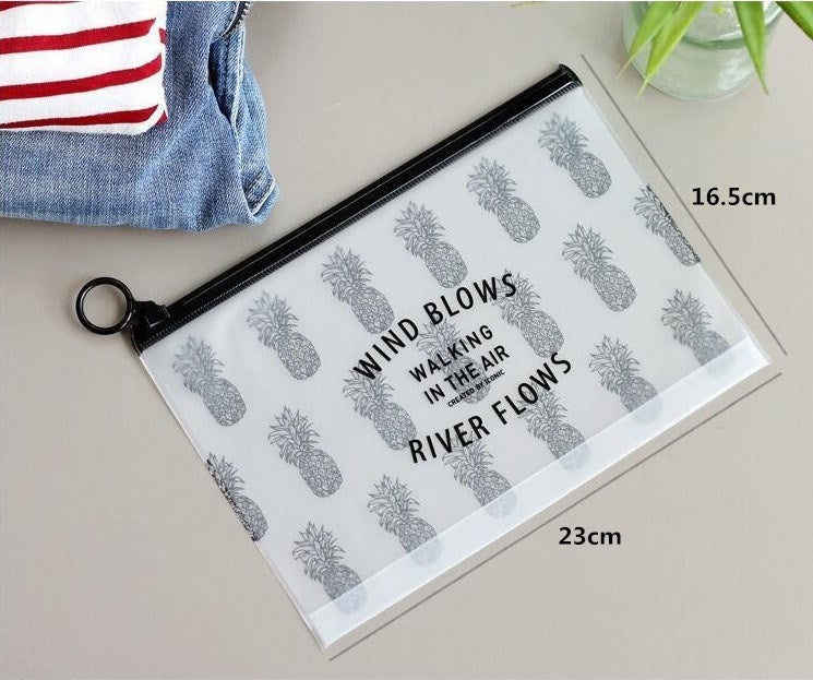 5 pezzi di borsa per cosmetici trasparente da donna alla moda da viaggio, piccola e grande, in PVC, necessaria per il trucco, custodia per il bagno, set di organizer