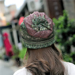 Cappello turbante da donna con cappuccio avvolgente sottile in filato di cotone stile nazionale