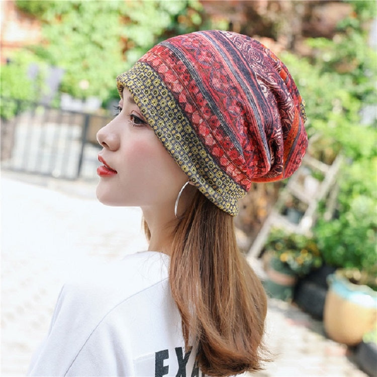 Cappello turbante da donna con cappuccio avvolgente sottile in filato di cotone stile nazionale