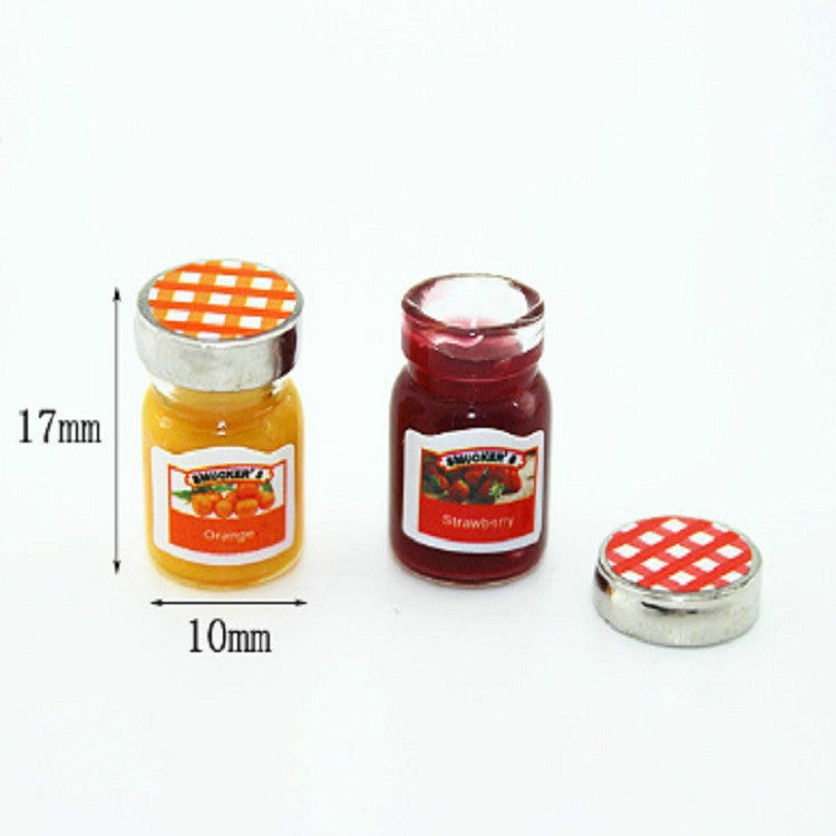 Mini accessori per casa delle bambole Mini vasetto di marmellata Simulazione Condimenti da cucina, Jam Jar