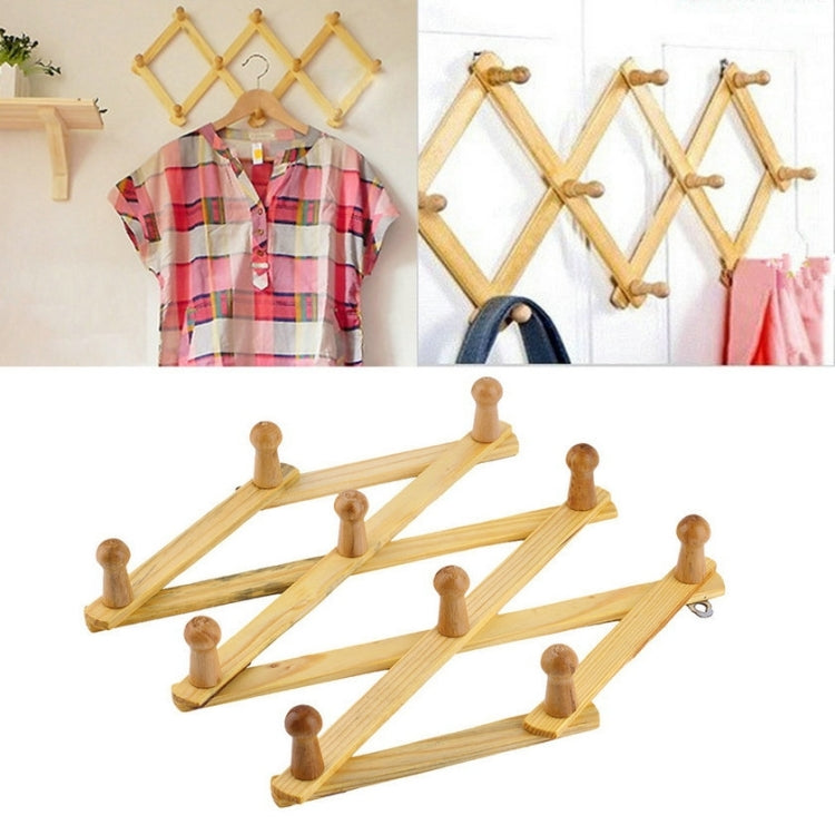 Stendibiancheria pieghevole da appendere alla parete retrattile in legno massiccio, Coat Rack Drying Rack