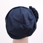Cappello da donna con turbante a fiore laterale in tinta unita, Adjustable
