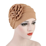 Cappello da donna con turbante a fiore laterale in tinta unita, Adjustable