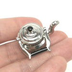 Casa delle bambole in miniatura Bollitore per tè in metallo Teiera Classica Giochi di finzione Mobili Giocattoli per accessori da cucina, Metal Tea Kettle