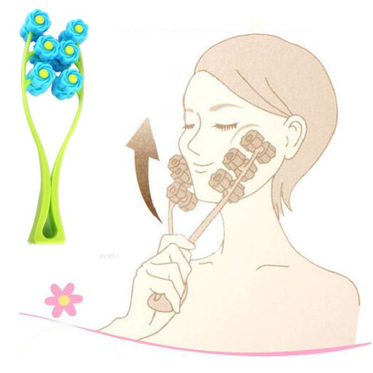 Strumento per il doppio mento del viso, massaggiatore manuale per il viso, strumento di bellezza per il viso, Pink, Blue
