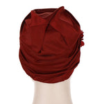 Berretto avvolgente per cappello turbante esagonale in lino con decorazione floreale da 2 pezzi
