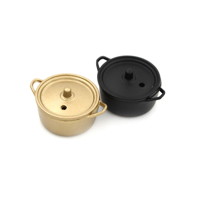 Pentola in rame in lega di utensili da cucina in miniatura per casa delle bambole con coperchio