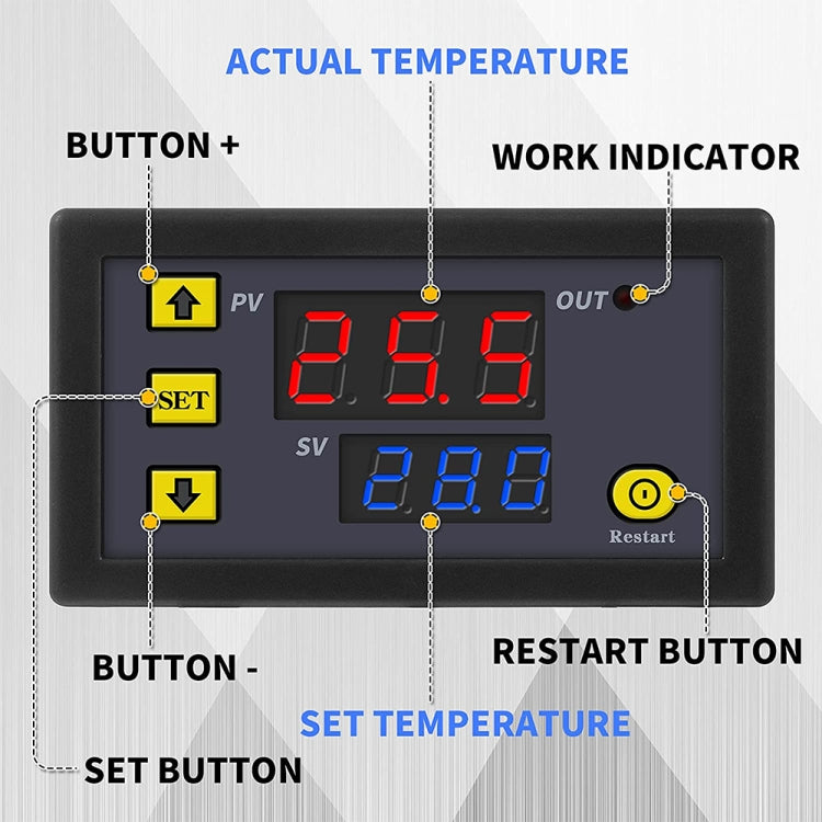 Termostato digitale con interruttore e display 12V