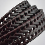 Cintura da uomo in vera pelle laccata intrecciata a mano in edizione ampia, 105cm, 100cm, 110cm, 115cm, 120cm