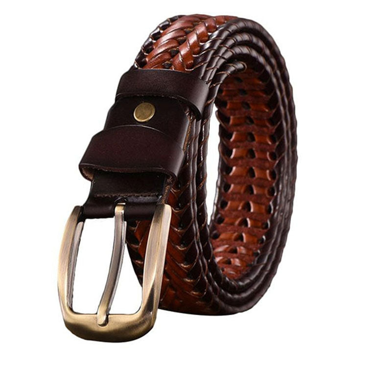 Cintura da uomo in vera pelle laccata intrecciata a mano in edizione ampia, 105cm, 100cm, 110cm, 115cm, 120cm