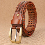 Cintura da uomo in vera pelle laccata intrecciata a mano in edizione ampia, 105cm, 100cm, 110cm, 115cm, 120cm
