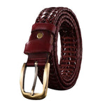 Cintura da uomo in vera pelle laccata intrecciata a mano in edizione ampia, 105cm, 100cm, 110cm, 115cm, 120cm
