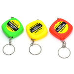 Ciondolo portachiavi con metro a nastro quadrato piccolo, portatile, facile da retrarre, da 4 pezzi, Key Ring Pendant