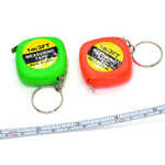 Ciondolo portachiavi con metro a nastro quadrato piccolo, portatile, facile da retrarre, da 4 pezzi, Key Ring Pendant