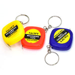 Ciondolo portachiavi con metro a nastro quadrato piccolo, portatile, facile da retrarre, da 4 pezzi, Key Ring Pendant