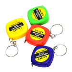 Ciondolo portachiavi con metro a nastro quadrato piccolo, portatile, facile da retrarre, da 4 pezzi, Key Ring Pendant