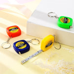 Ciondolo portachiavi con metro a nastro quadrato piccolo, portatile, facile da retrarre, da 4 pezzi, Key Ring Pendant