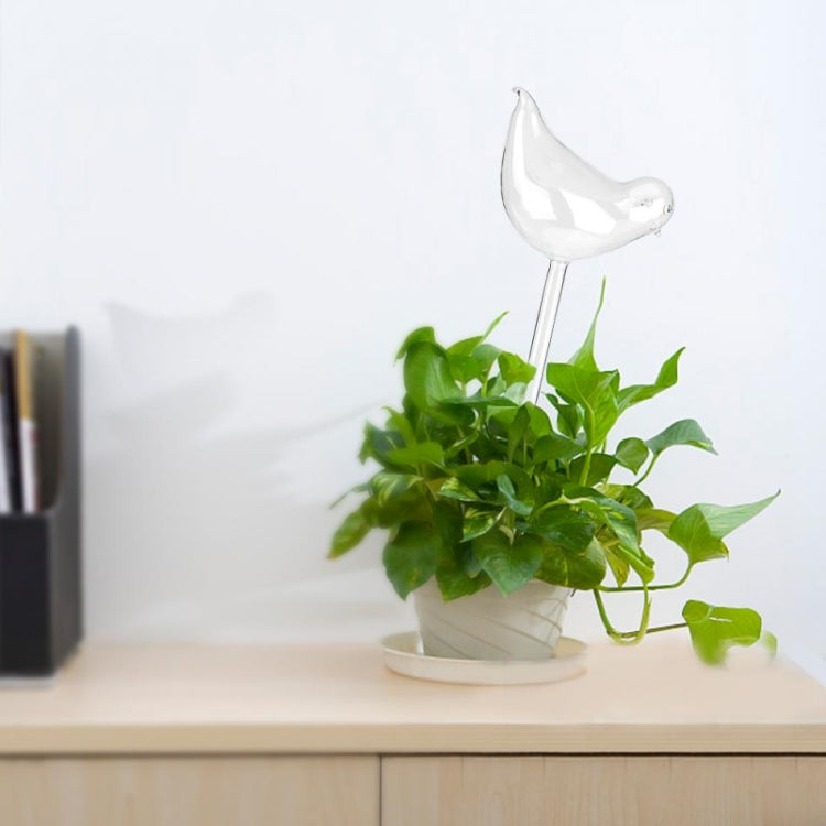 Annaffiatoio automatico in vetro trasparente con annaffiatoio per piante a forma di uccello, Bird Shape Watering Device