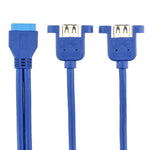 scheda madre 20p del cavo dati USB3.0 da 50 cm alla linea doppia del deflettore Usb3.0 con l'orecchio, 50cm 20Pin