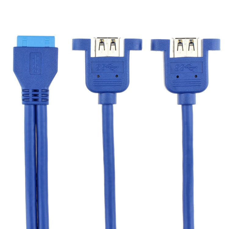 scheda madre 20p del cavo dati USB3.0 da 50 cm alla linea doppia del deflettore Usb3.0 con l'orecchio, 50cm 20Pin