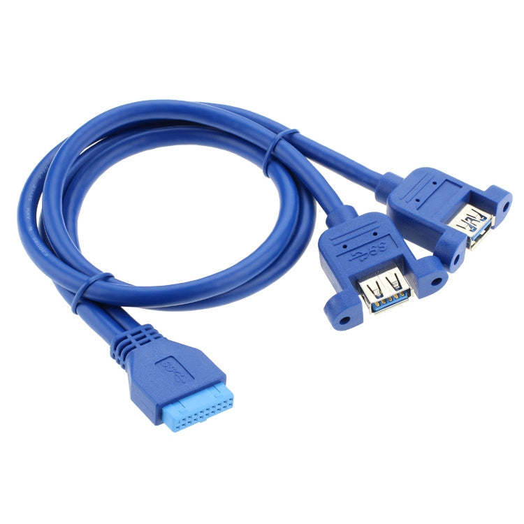 scheda madre 20p del cavo dati USB3.0 da 50 cm alla linea doppia del deflettore Usb3.0 con l'orecchio, 50cm 20Pin