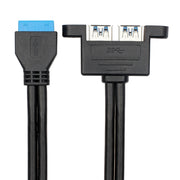 USB3.0 20P Cornice cavo Chassis PCI Bit Espansione USB3.0 Femmina Cornice a mezza altezza a tutta altezza