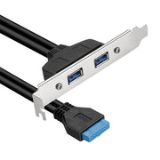 Linea di deflettori PCI posteriori USB 3.0 da 50 cm Telaio a tutta altezza fai da te con cavo di trasferimento auricolare a 20 pin