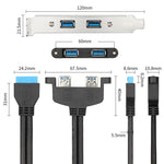 Linea di deflettori PCI posteriori USB 3.0 da 50 cm Telaio a tutta altezza fai da te con cavo di trasferimento auricolare a 20 pin
