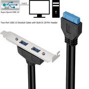 Linea di deflettori PCI posteriori USB 3.0 da 50 cm Telaio a tutta altezza fai da te con cavo di trasferimento auricolare a 20 pin
