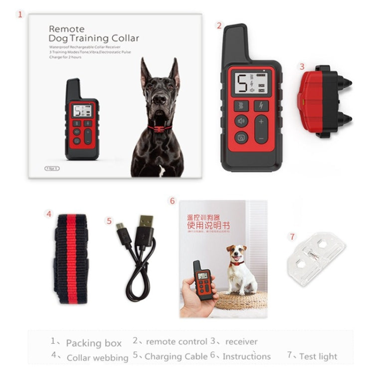 Collare elettronico impermeabile con telecomando antiabbaio per addestramento cani da 500 m