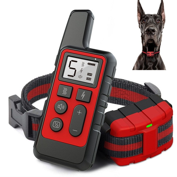 Collare elettronico impermeabile con telecomando antiabbaio per addestramento cani da 500 m