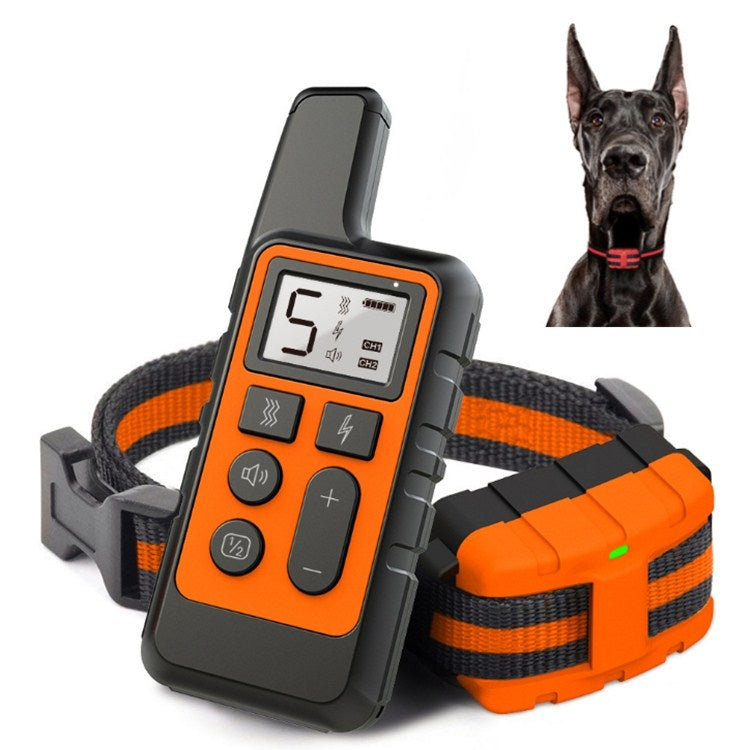 Collare elettronico impermeabile con telecomando antiabbaio per addestramento cani da 500 m