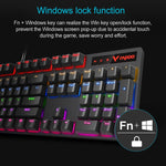 Rapoo V500 PRO Luce mista 104 tasti Desktop Laptop Gioco per computer Esports Office Home Digitazione Tastiera meccanica cablata, Black Shaft, Green Shaft, Tea Shaft, Red Shaft