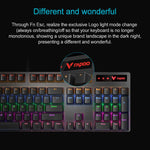 Rapoo V500 PRO Luce mista 104 tasti Desktop Laptop Gioco per computer Esports Office Home Digitazione Tastiera meccanica cablata, Black Shaft, Green Shaft, Tea Shaft, Red Shaft