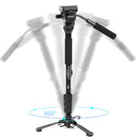 YUNTENG VCT-288RM Fotocamera SLR Monopiede Supporto per fotocamera Piede Testa idraulica Supporto per fotografia professionale, Altezza massima: 1,48 m, VCT-288RM