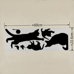 Adesivo da parete gatto che gioca a farfalla Applique decorativa staccabile Decorazione cucina camera da letto, Cat Playing Butterfly Wall Sticker