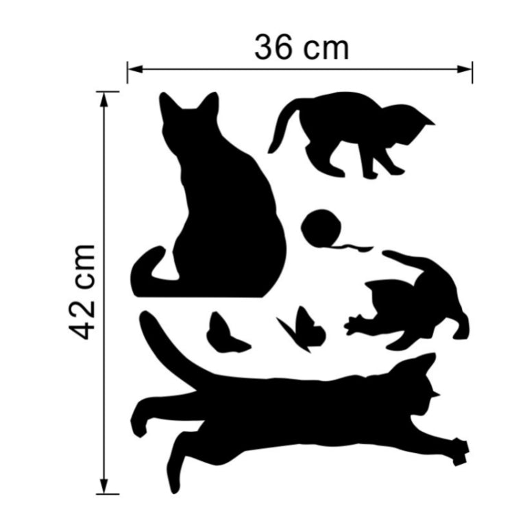 Adesivo da parete gatto che gioca a farfalla Applique decorativa staccabile Decorazione cucina camera da letto, Cat Playing Butterfly Wall Sticker