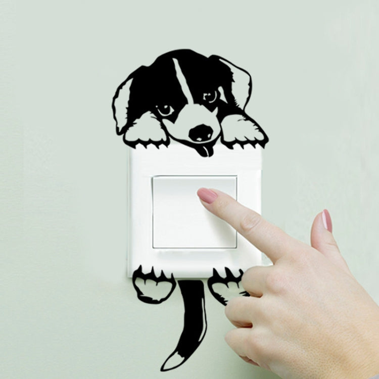 Adesivo da parete decorativo per interruttore decorativo per cuccioli di cartone animato da 4 pezzi. Adesivo impermeabile in PVC