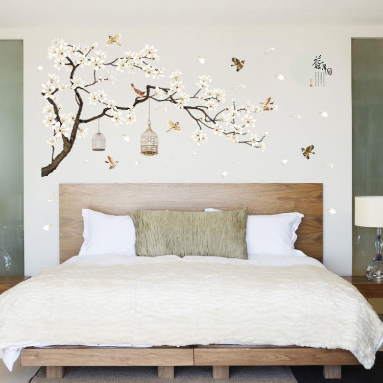 2 pezzi/set adesivi murali fai da te per decorazioni per la casa, uccelli, alberi, fiori, Tree Birds Flower