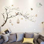 2 pezzi/set adesivi murali fai da te per decorazioni per la casa, uccelli, alberi, fiori, Tree Birds Flower
