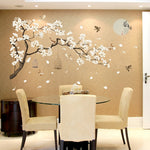 2 pezzi/set adesivi murali fai da te per decorazioni per la casa, uccelli, alberi, fiori, Tree Birds Flower